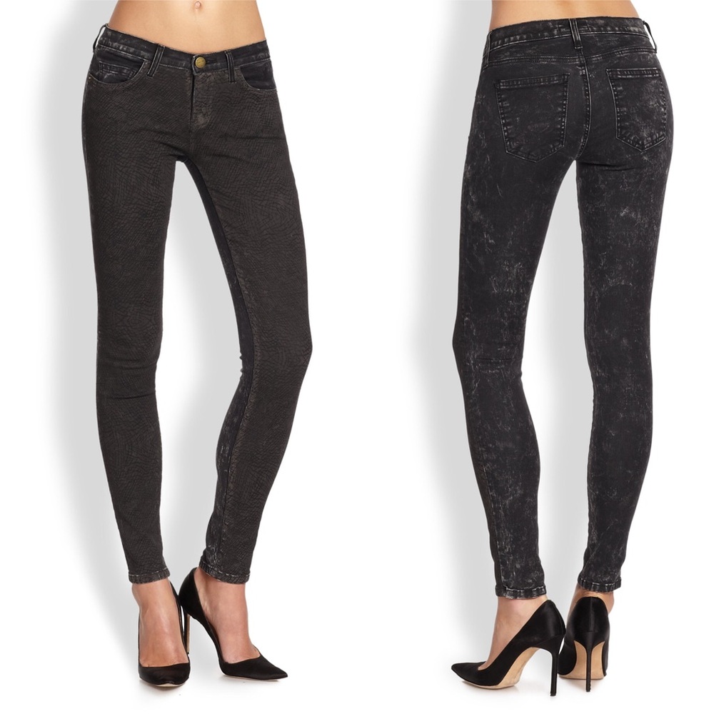 Current Elliott Skinny Ankle Harlem Coated Jeans 0 25